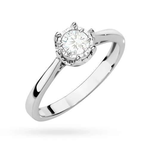 Złoty pierścionek z białego złota  z okazałym diamentem laboratoryjnym 0,25ct Lab Diamonds