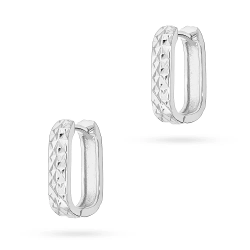 Srebrne kolczyki prostokątne z diamentowaniem Supreni K2167-925-S marko