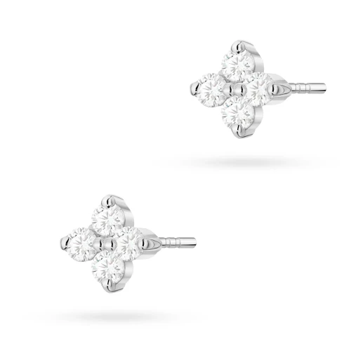 Kolczyki z białego złota z brylantami 0,12ct klasyczne basic K0024.B3.DIW.01 marko
