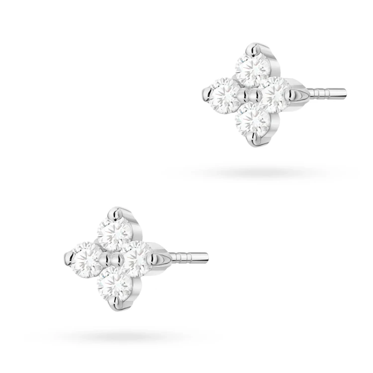Kolczyki z białego złota z brylantami 0,12ct klasyczne basic K0024.B3.DIW.01 marko
