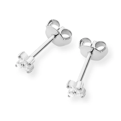 Kolczyki z białego złota z brylantami 0,12ct klasyczne basic K0024.B3.DIW.01 marko