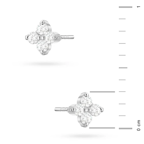 Kolczyki z białego złota z brylantami 0,09ct klasyczne basic