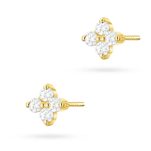 Złote kolczyki z brylantami 0,12ct klasyczne basic K0024.Z3.DIW.01 marko