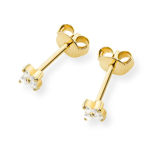 Złote kolczyki z brylantami 0,12ct klasyczne basic K0024.Z3.DIW.01 marko