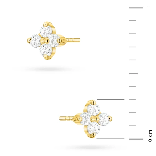Złote kolczyki z brylantami 0,12ct klasyczne basic