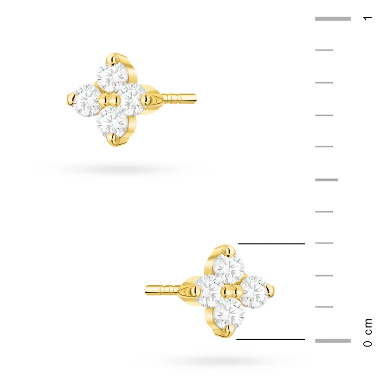 Złote kolczyki z brylantami 0,12ct klasyczne basic K0024.Z3.DIW.01 marko