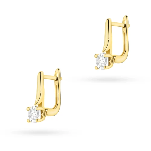 Kolczyki złote przecinki z brylantami 0,16ct zapięcie angielskie K0065.Z3.DIW.03 marko