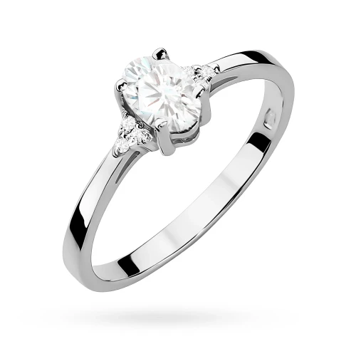 Pierścionek zaręczynowy z białego złota z owalnym diamentem laboratoryjnym Lab Diamonds i brylantami W0301.B3.LDW.01 marko