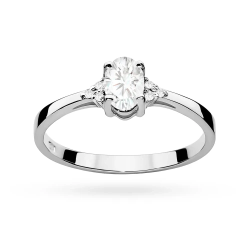 Pierścionek zaręczynowy z białego złota z owalnym diamentem laboratoryjnym Lab Diamonds i brylantami W0301.B3.LDW.01 marko