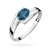 Pierścionek z białego złota owalny topaz London Blue i brylanty Kultowa W0119.B3.TOL.01 marko
