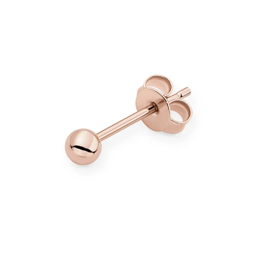 Srebrny pojedynczy kolczyk rose gold kulka 3mm Jeso K804-925-R-3-SOLO marko