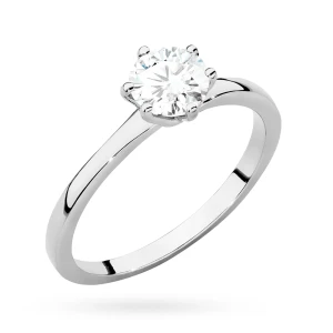Klasyczny pierścionek z białego złota  z diamentem laboratoryjnym 0,70ct w sześciu łapkach Lab Diamonds