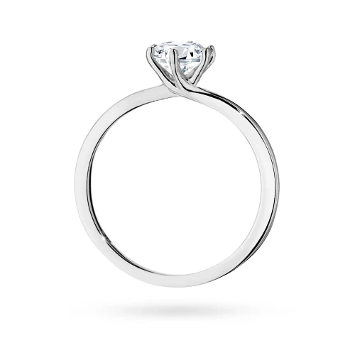 Klasyczny pierścionek z białego złota  z diamentem laboratoryjnym 0,70ct w sześciu łapkach Lab Diamonds