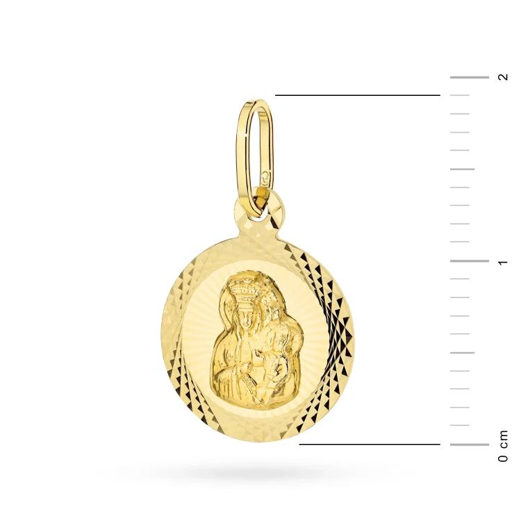 Złoty diamentowany medalik Matka Boska Częstochowska próba 375 D567-375 marko