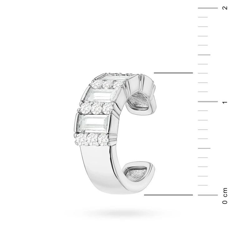 Srebrny kolczyk fake piercing nausznica zdobiona cyrkoniami Soledo K2128-925-BS-SOLO marko