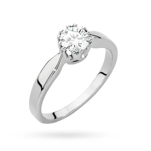 Pierścionek białe złoto z diamentem  laboratoryjnym 0,50ct w ażurowej oprawie Lab Diamonds