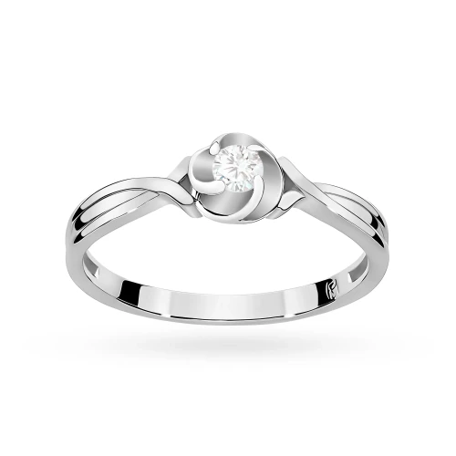 Pierścionek z białego złota z diamentem laboratoryjnym 0,10ct Lab Diamonds pleciona oprawa W0329.B3.LDW.01 marko