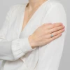 Okazały pierścionek z białego złota z topazem Swiss i diamentami kwadratowa korona Dynastia W0514.B3.TOB.01 marko
