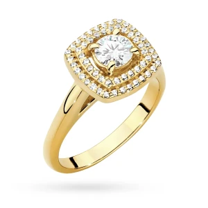 Pierścionek W0548 Diament Laboratoryjny  0,50ct żółte złoto