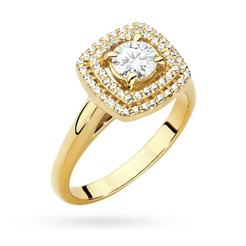 Pierścionek W0548 Diament Laboratoryjny  0,50ct żółte złoto