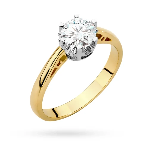 Pierścionek W0542 Diament Laboratoryjny  0,70ct żółte złoto