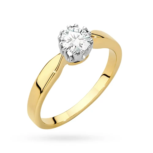 Pierścionek W0541 Diament Laboratoryjny  0,40ct żółte złoto
