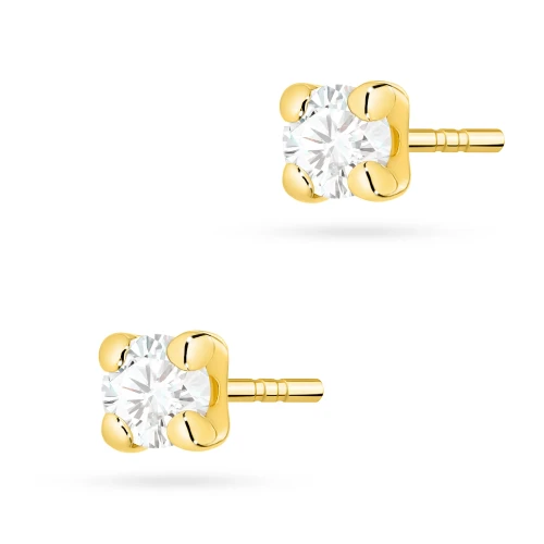 Złote mini kolczyki wkrętki z cyrkonią 2mm Jeso K2179-333 marko