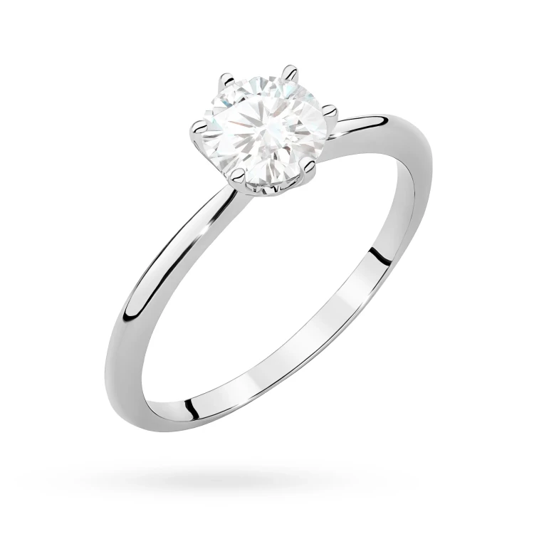 Klasyczny pierścionek z białego złota z diamentem laboratoryjnym 1,00ct półokrągła szyna Lab Diamonds W0553.B3.LDW.04 marko
