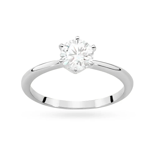 Klasyczny pierścionek z białego złota z diamentem laboratoryjnym 1,00ct półokrągła szyna Lab Diamonds W0553.B3.LDW.04 marko