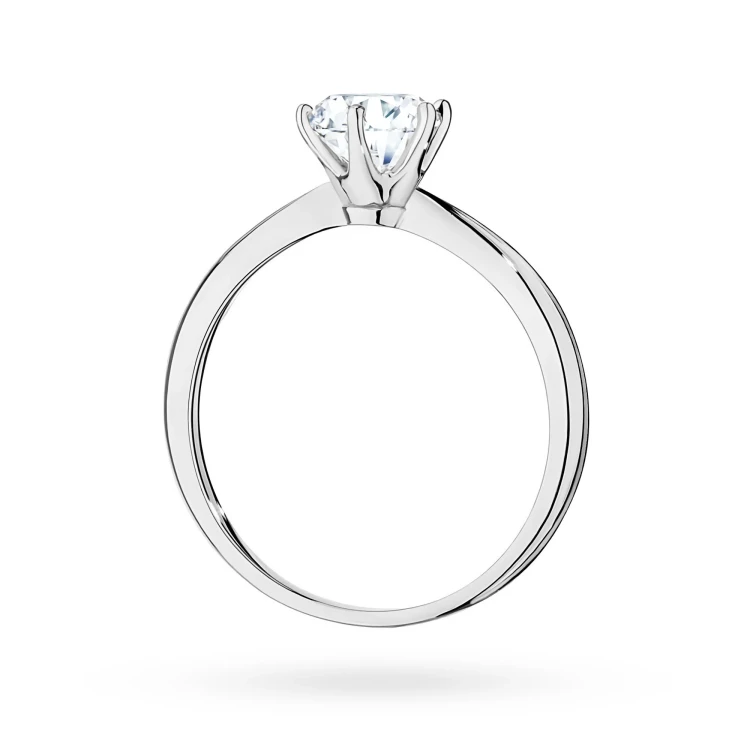 Klasyczny pierścionek z białego złota z diamentem laboratoryjnym 1,00ct półokrągła szyna Lab Diamonds W0553.B3.LDW.04 marko