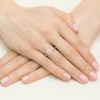 Klasyczny pierścionek z białego złota z diamentem laboratoryjnym 1,00ct półokrągła szyna Lab Diamonds W0553.B3.LDW.04 marko
