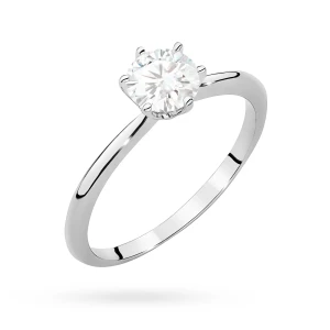 Klasyczny pierścionek z białego złota  z diamentem laboratoryjnym 0,70ct półokrągła szyna Lab Diamonds