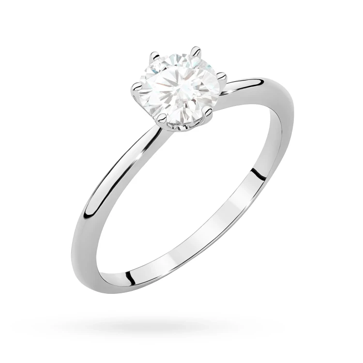 Klasyczny pierścionek z białego złota z diamentem laboratoryjnym 0,70ct półokrągła szyna Lab Diamonds W0553.B3.LDW.03 marko