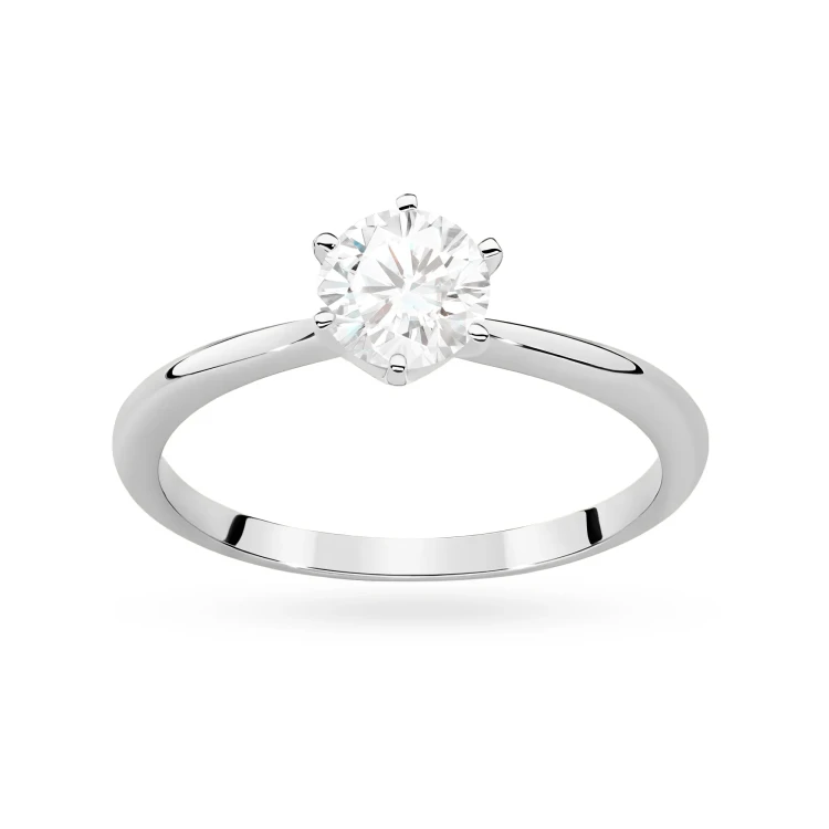 Klasyczny pierścionek z białego złota z diamentem laboratoryjnym 0,70ct półokrągła szyna Lab Diamonds W0553.B3.LDW.03 marko