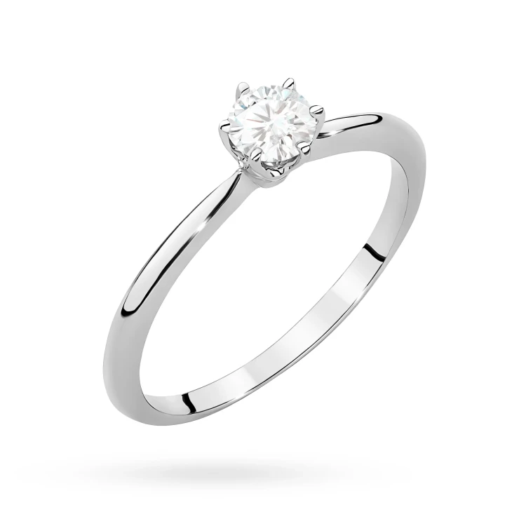 Klasyczny pierścionek z białego złota z diamentem laboratoryjnym 0,50ct półokrągła szyna Lab Diamonds W0553.B3.LDW.02 marko