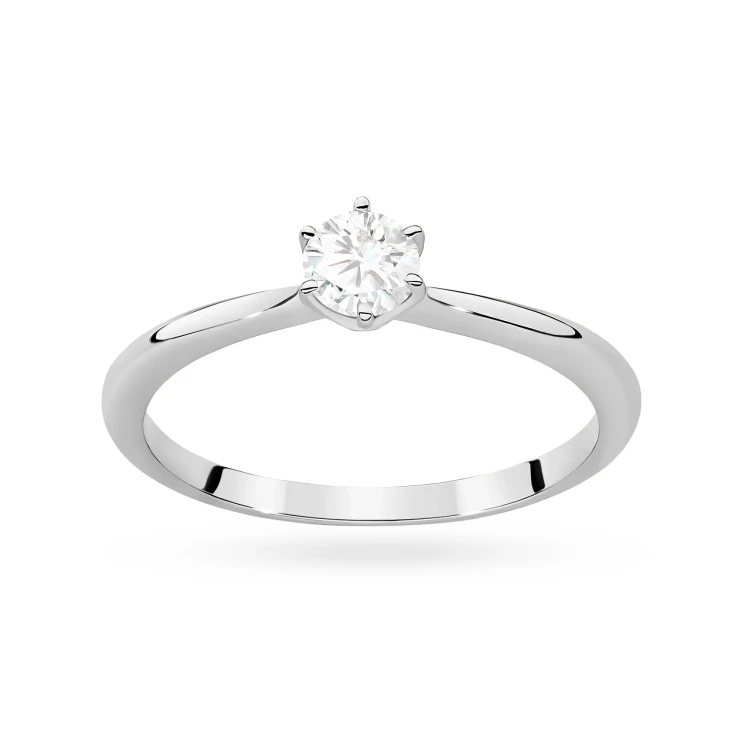 Klasyczny pierścionek z białego złota z diamentem laboratoryjnym 0,50ct półokrągła szyna Lab Diamonds W0553.B3.LDW.02 marko