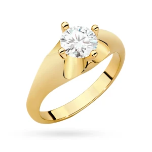 Żółte złoto pierścionek z dużym  diamentem laboratoryjnym 0,70ct Lab Diamonds