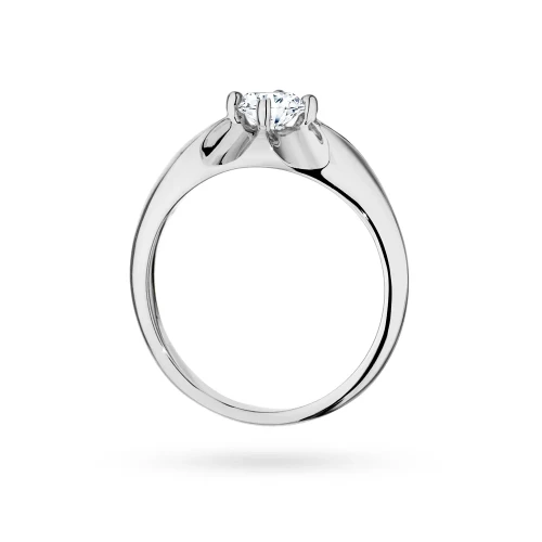 Białe złoto pierścionek z dużym  diamentem laboratoryjnym 0,40ct Lab Diamonds