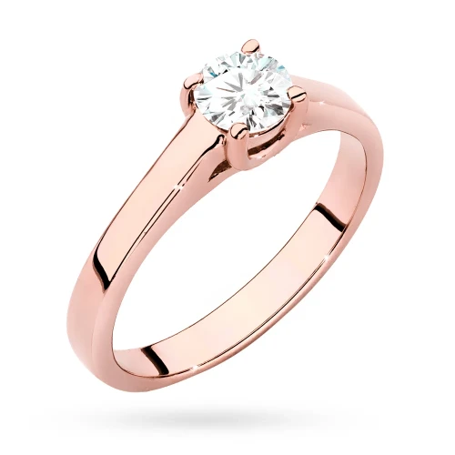 Pierścionek różowe złoto diament  laboratoryjny 0,50ct oprawa cathedral Lab Diamonds
