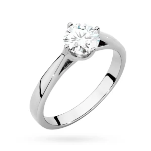 Klasyczny pierścionek z białego złota  z diamentem laboratoryjnym 0,70ct w czterech łapkach Lab Diamonds