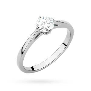 Klasyczny pierścionek z białego złota  z diamentem laboratoryjnym 0,50ct w czterech łapkach Lab Diamonds