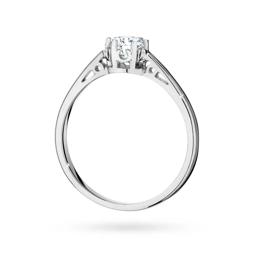 Pierścionek białe złoto z diamentem  laboratoryjnym 0,40ct w ażurowej oprawie Lab Diamonds