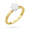 Pierścionek z żółtego złota diament laboratoryjny 0,70ct kamienie wokół korony Lab Diamonds W0539.Z3.LDW.03 marko