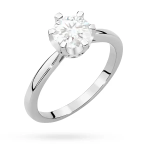 Pierścionek z białego złota diament  laboratoryjny 1,00ct kamienie wokół korony Lab Diamonds