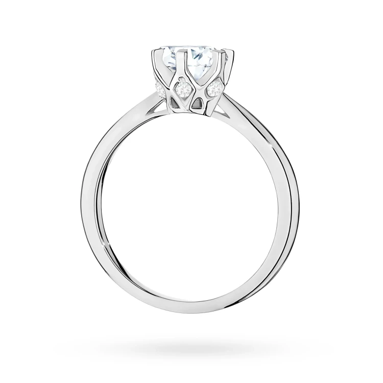 Pierścionek z białego złota diament laboratoryjny 1,00ct kamienie wokół korony Lab Diamonds W0539.B3.LDW.04 marko