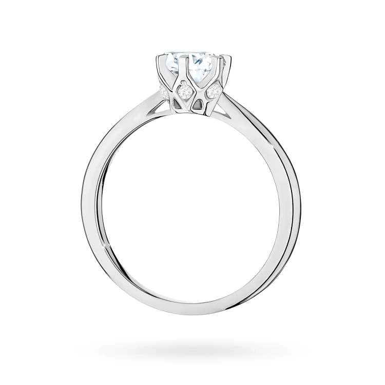 Pierścionek z białego złota diament laboratoryjny 0,70ct kamienie wokół korony Lab Diamonds W0539.B3.LDW.03 marko