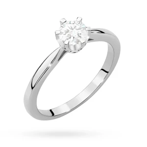 Pierścionek z białego złota diament  laboratoryjny 0,50ct kamienie wokół korony Lab Diamonds
