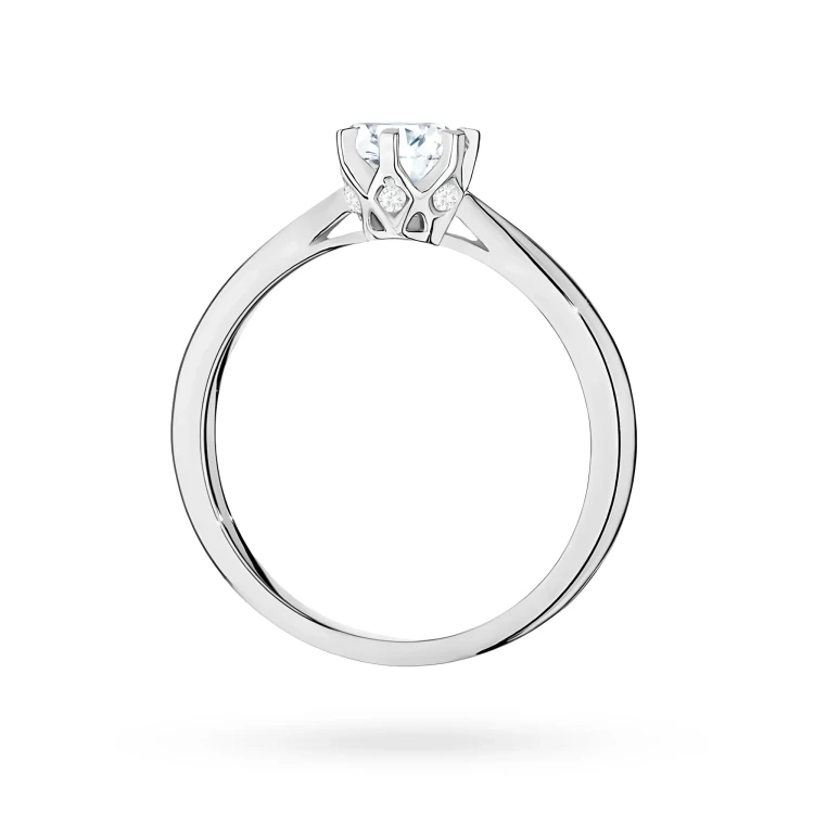 Pierścionek z białego złota diament laboratoryjny 0,50ct kamienie wokół korony Lab Diamonds W0539.B3.LDW.02 marko