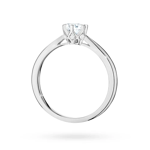 Pierścionek z białego złota diament  laboratoryjny 0,40ct kamienie wokół korony Lab Diamonds