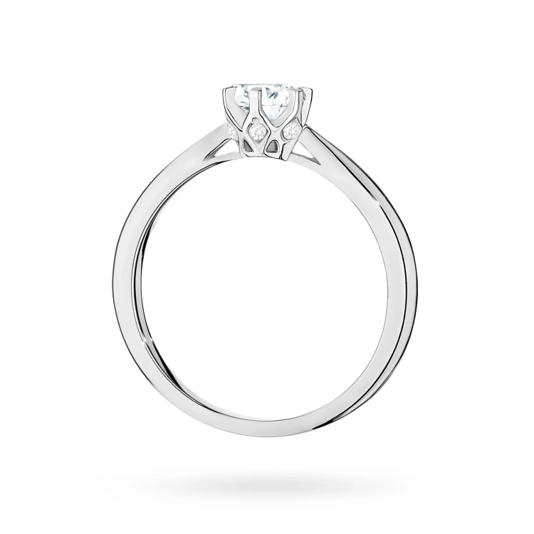 Pierścionek z białego złota diament laboratoryjny 0,40ct kamienie wokół korony Lab Diamonds W0539.B3.LDW.01 marko